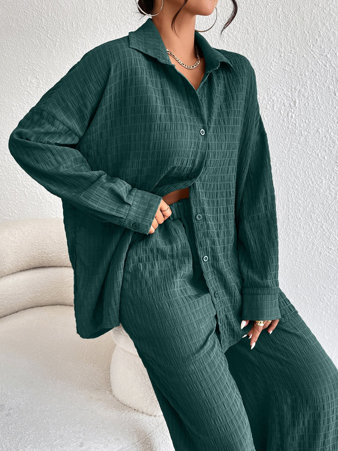 Ropa de Mujer, Ropa de Mujer, Conjunto para Mujer, Ropa Dos piezas para Mujer, Colección de trajes de mujer, Verde