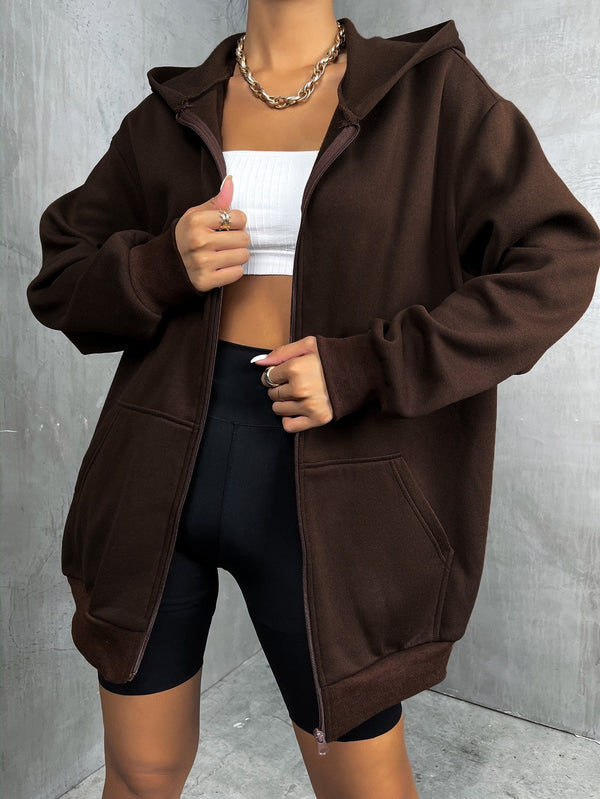 Ropa de Mujer, Ropa de Mujer, Sudaderas de Mujer, Marrón Chocolate