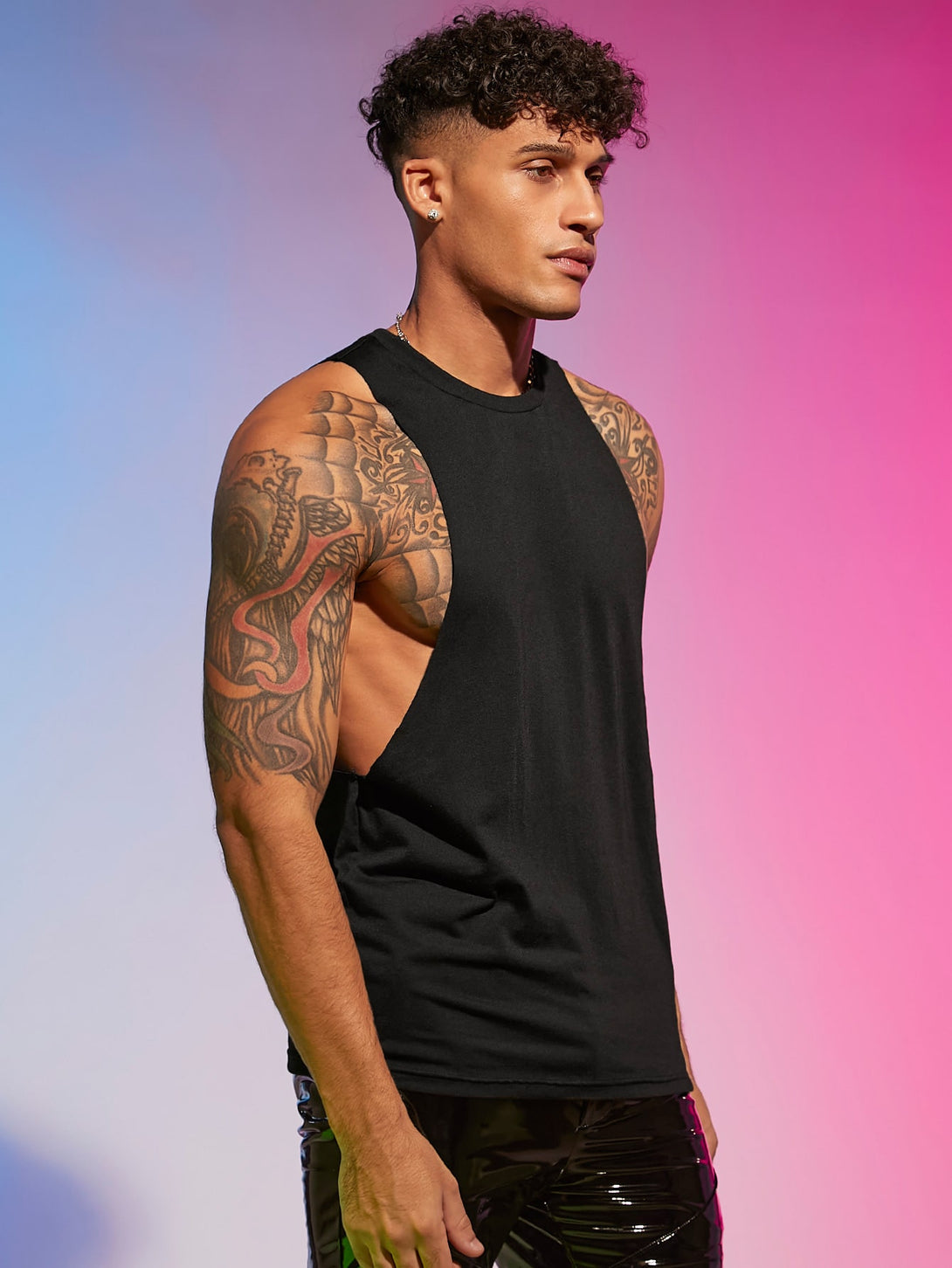 Hombres, Ropa de hombre, Tops para Hombre, Camisetas sin mangas para hombre, OUTFITS LOOKBOOK, 12578931, Negro