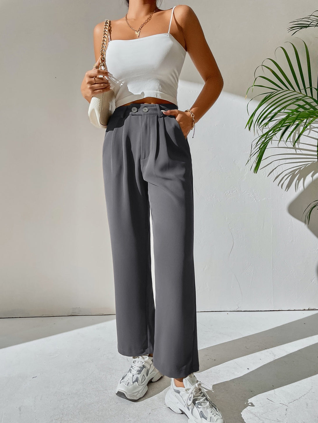 Ropa de Mujer, Ropa de Mujer, Bottoms de Mujer, Pantalones de Mujer, Colección de trajes de mujer, Gris