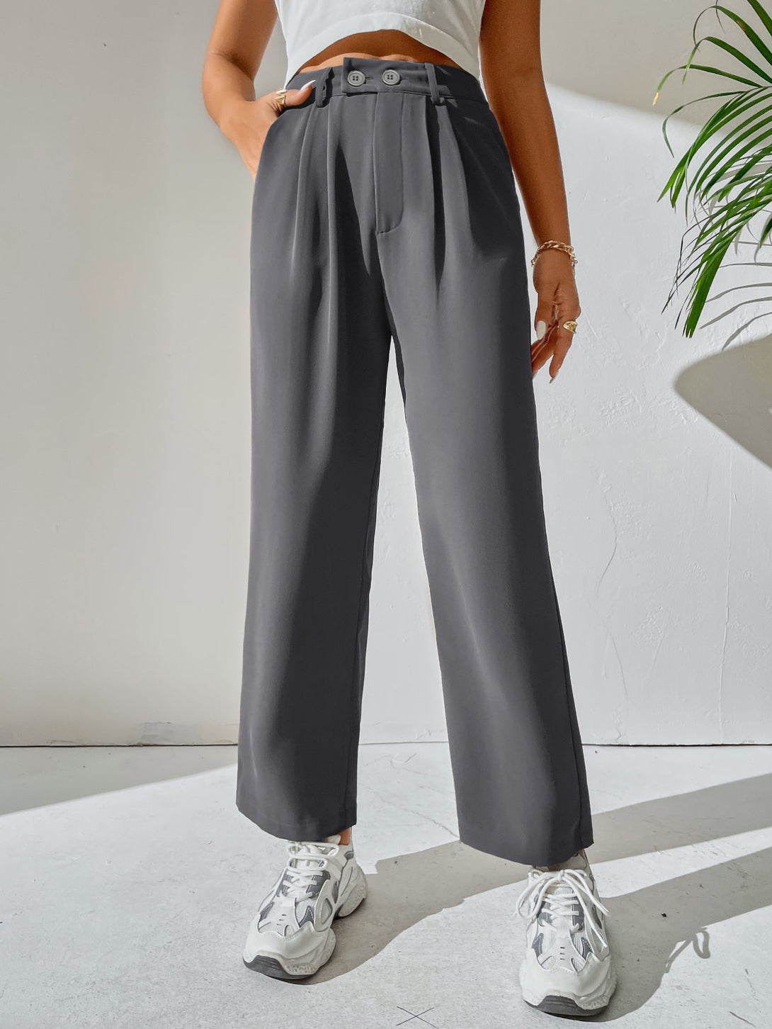 Ropa de Mujer, Ropa de Mujer, Bottoms de Mujer, Pantalones de Mujer, Colección de trajes de mujer, Gris