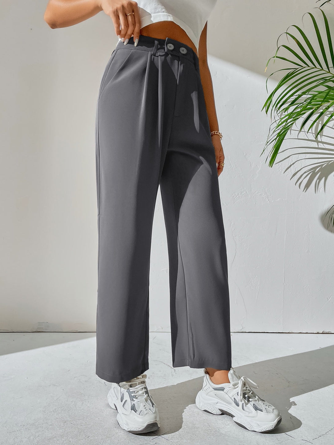 Ropa de Mujer, Ropa de Mujer, Bottoms de Mujer, Pantalones de Mujer, Colección de trajes de mujer, Gris