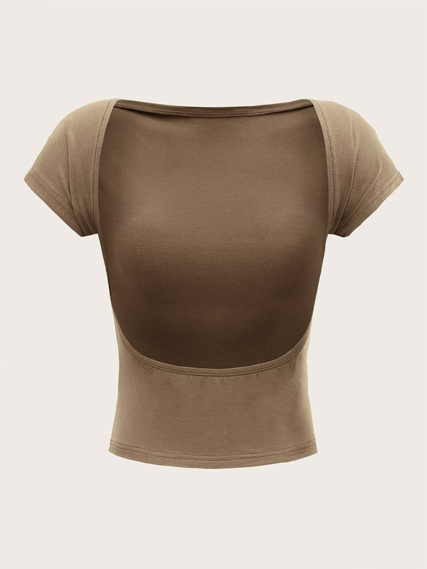 Ropa de Mujer, Ropa de Mujer, Tops & Blusas & Camisetas de Mujer, Camisetas de Mujer, Marrón Mocha