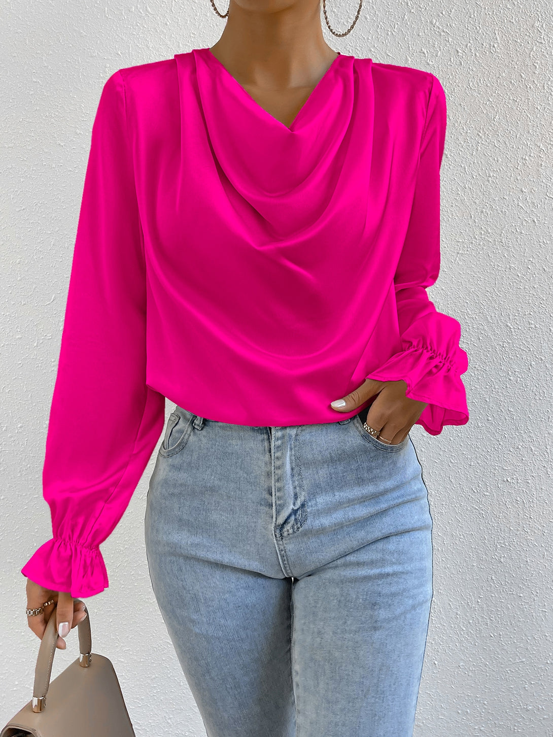 Ropa de Mujer, Ropa de Mujer, Tops & Blusas & Camisetas de Mujer, Blusas de Mujer, Colección de trajes de mujer, Rosa Fucsia