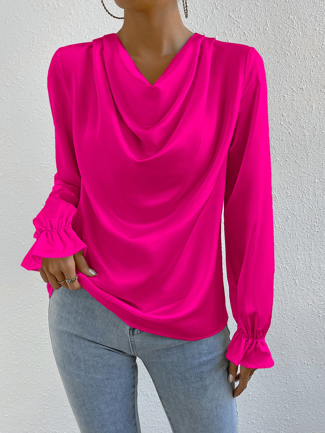 Ropa de Mujer, Ropa de Mujer, Tops & Blusas & Camisetas de Mujer, Blusas de Mujer, Colección de trajes de mujer, Rosa Fucsia