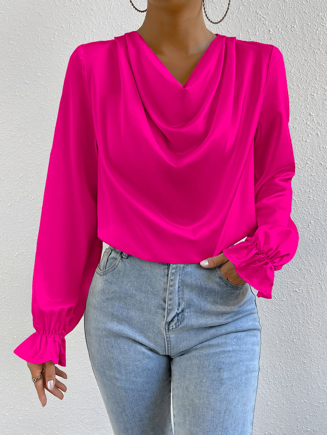 Ropa de Mujer, Ropa de Mujer, Tops & Blusas & Camisetas de Mujer, Blusas de Mujer, Colección de trajes de mujer, Rosa Fucsia