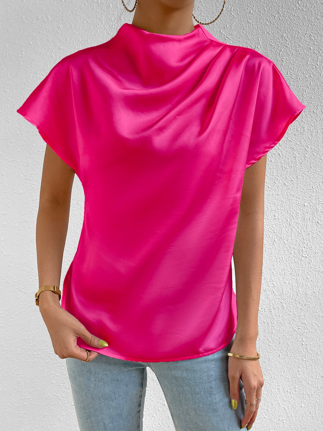 Ropa de Mujer, Ropa de Mujer, Tops & Blusas & Camisetas de Mujer, Blusas de Mujer, Colección de trajes de mujer, Rosa Fucsia