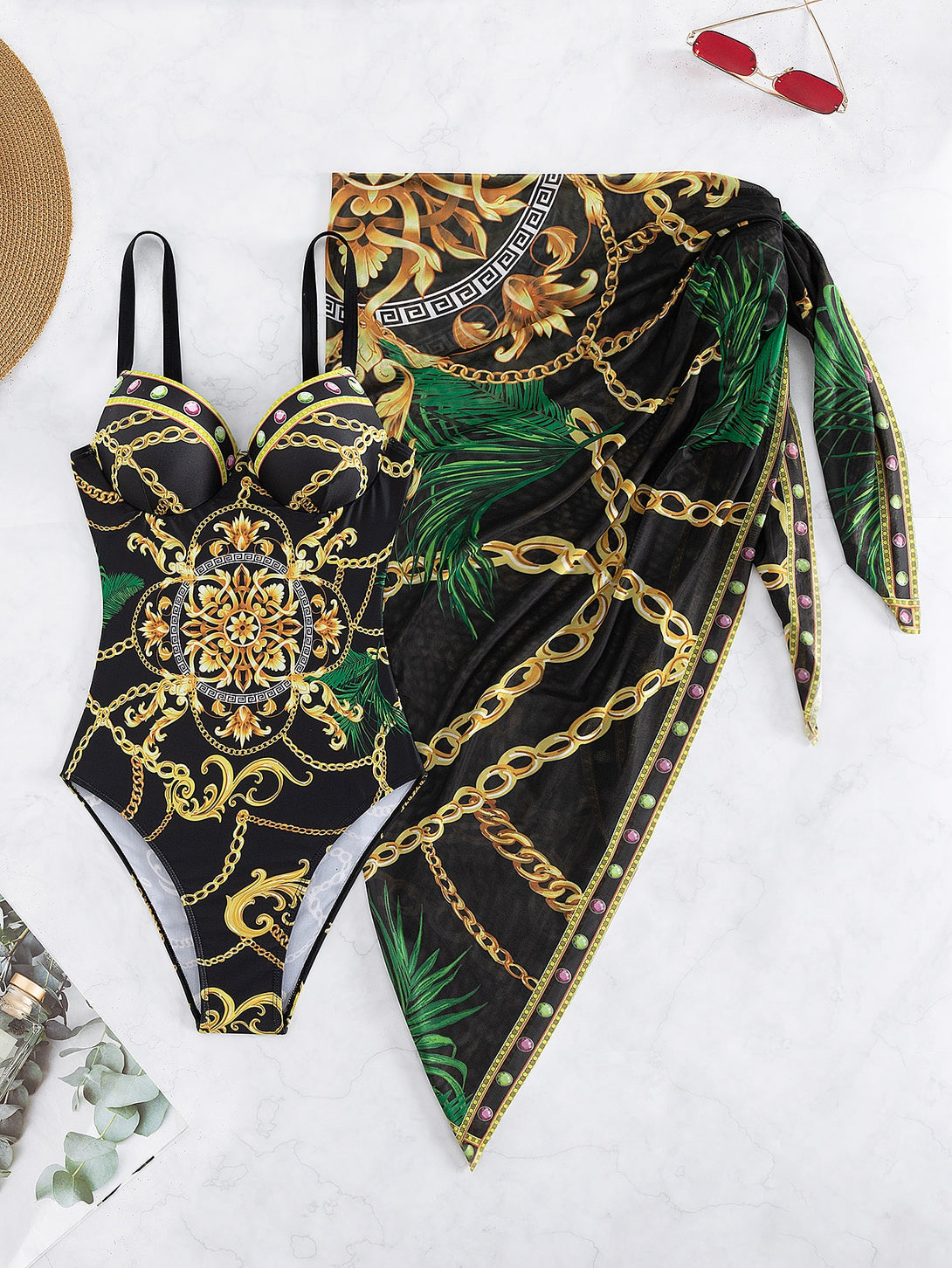 Ropa de Mujer, Ropa de Playa para Mujer, Bañadores de una pieza para Mujer, Conjuntos a Juego, 13246351, Multicolor