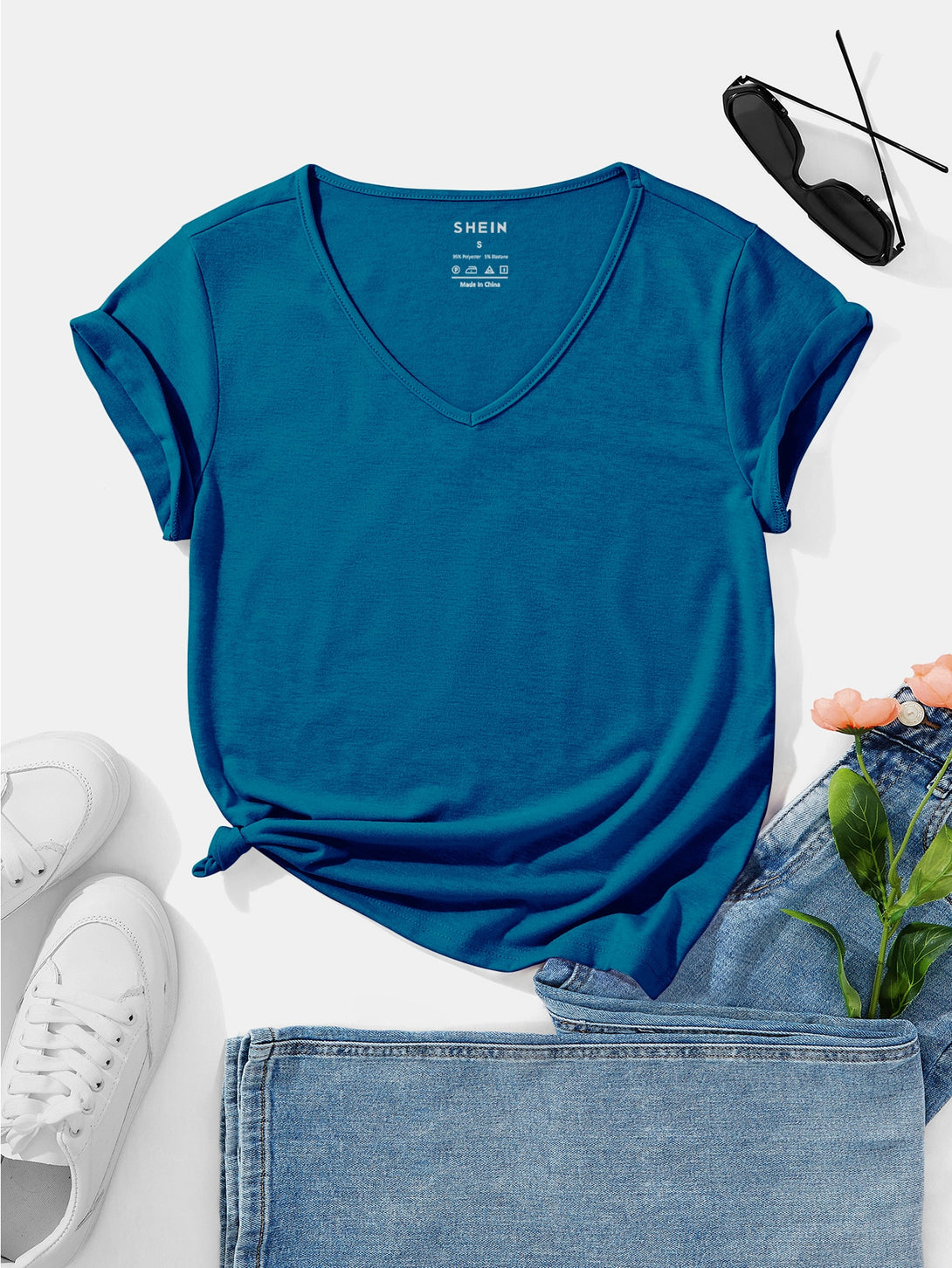 Ropa de Mujer, Ropa de Mujer, Tops & Blusas & Camisetas de Mujer, Camisetas de Mujer, Azul