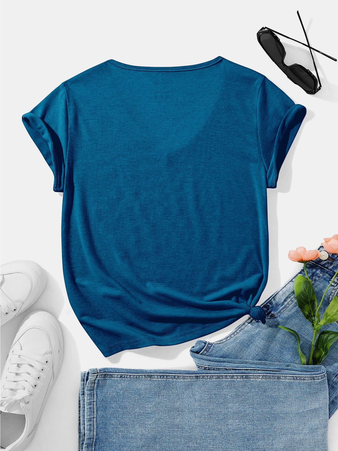 Ropa de Mujer, Ropa de Mujer, Tops & Blusas & Camisetas de Mujer, Camisetas de Mujer, Azul