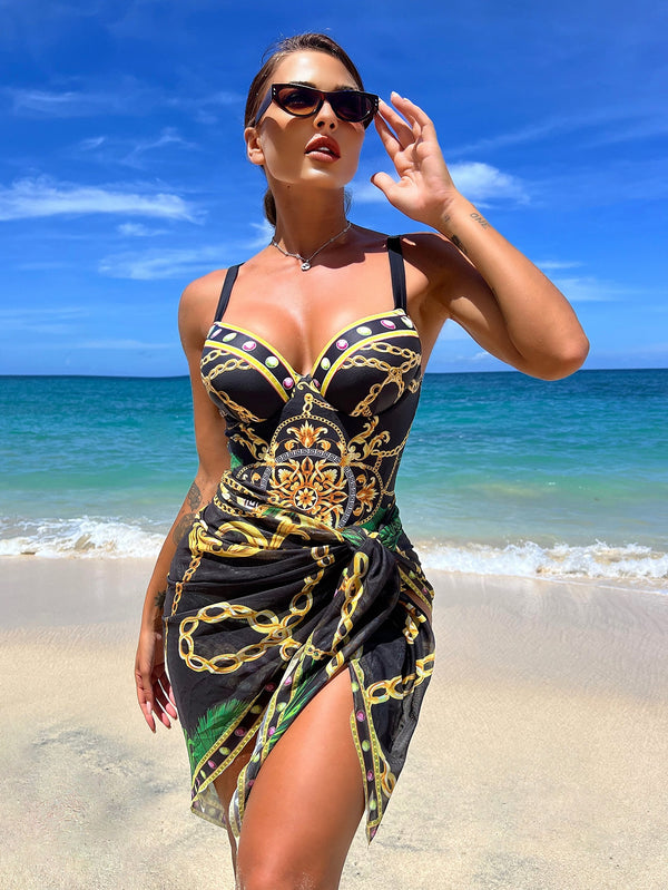 Ropa de Mujer, Ropa de Playa para Mujer, Bañadores de una pieza para Mujer, Conjuntos a Juego, 13246351, Multicolor