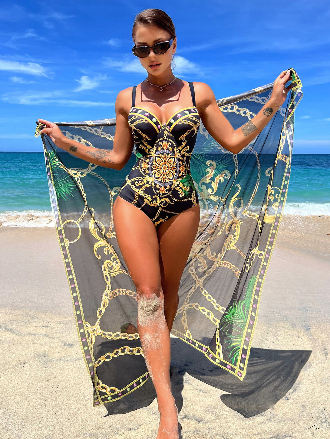 Ropa de Mujer, Ropa de Playa para Mujer, Bañadores de una pieza para Mujer, Conjuntos a Juego, 13246351, Multicolor