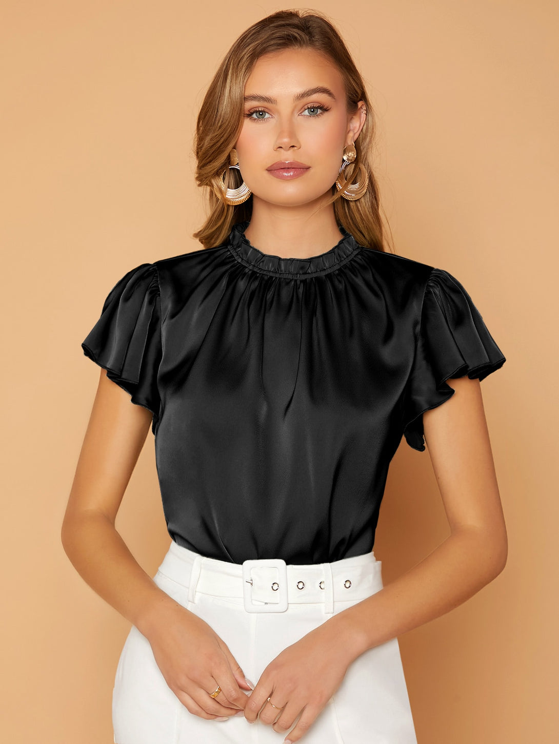 Ropa de Mujer, Ropa de Mujer, Tops & Blusas & Camisetas de Mujer, Blusas de Mujer, Negro