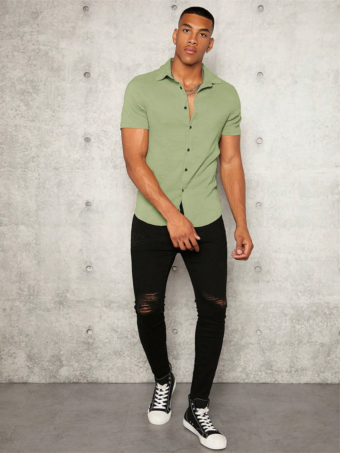 Hombres, Ropa de hombre, Tops para Hombre, Camisas  para hombre, 14532452, verde menta