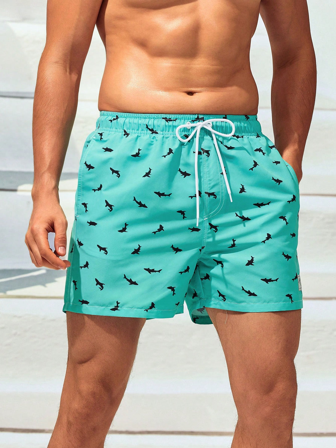 Hombres, Ropa de hombre, Bañador de hombres, Shorts de Playa para Hombre, 14189521, verde menta