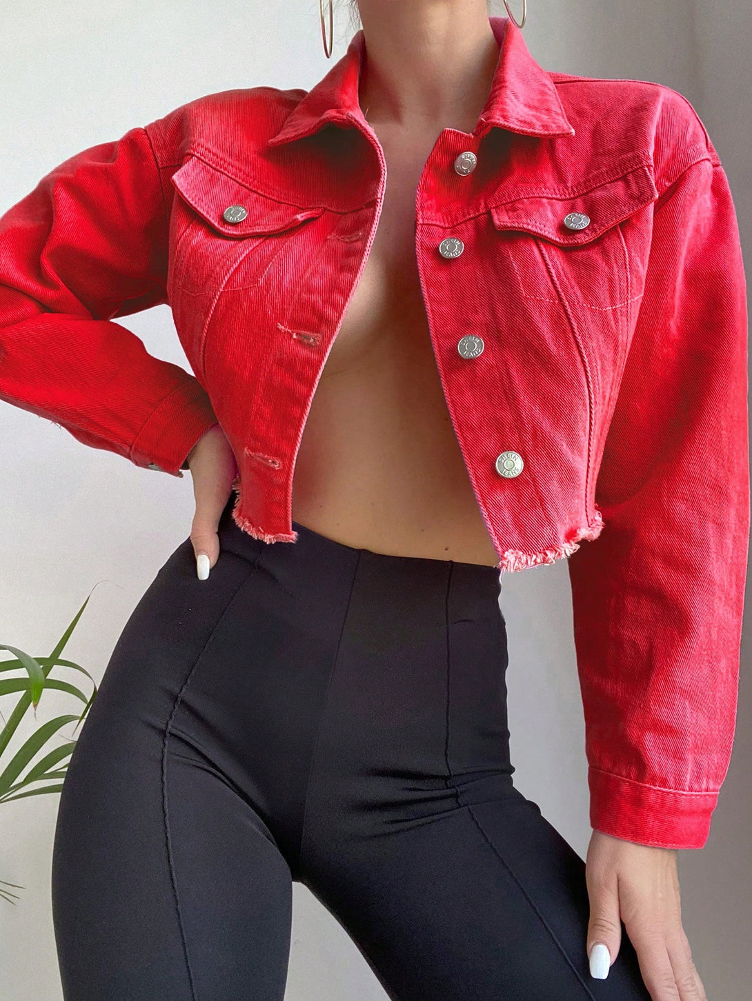 Ropa de Mujer, Mezclilla para mujer, Cazadoras & abrigos mezclilla para mujer, 15124107, Rojo