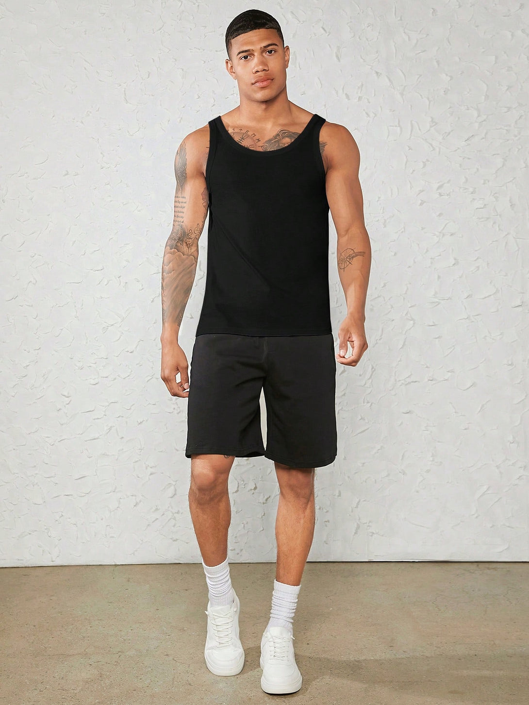 Hombres, Ropa de hombre, Tops para Hombre, Camisetas sin mangas para hombre, OUTFITS LOOKBOOK, 15572852, Negro