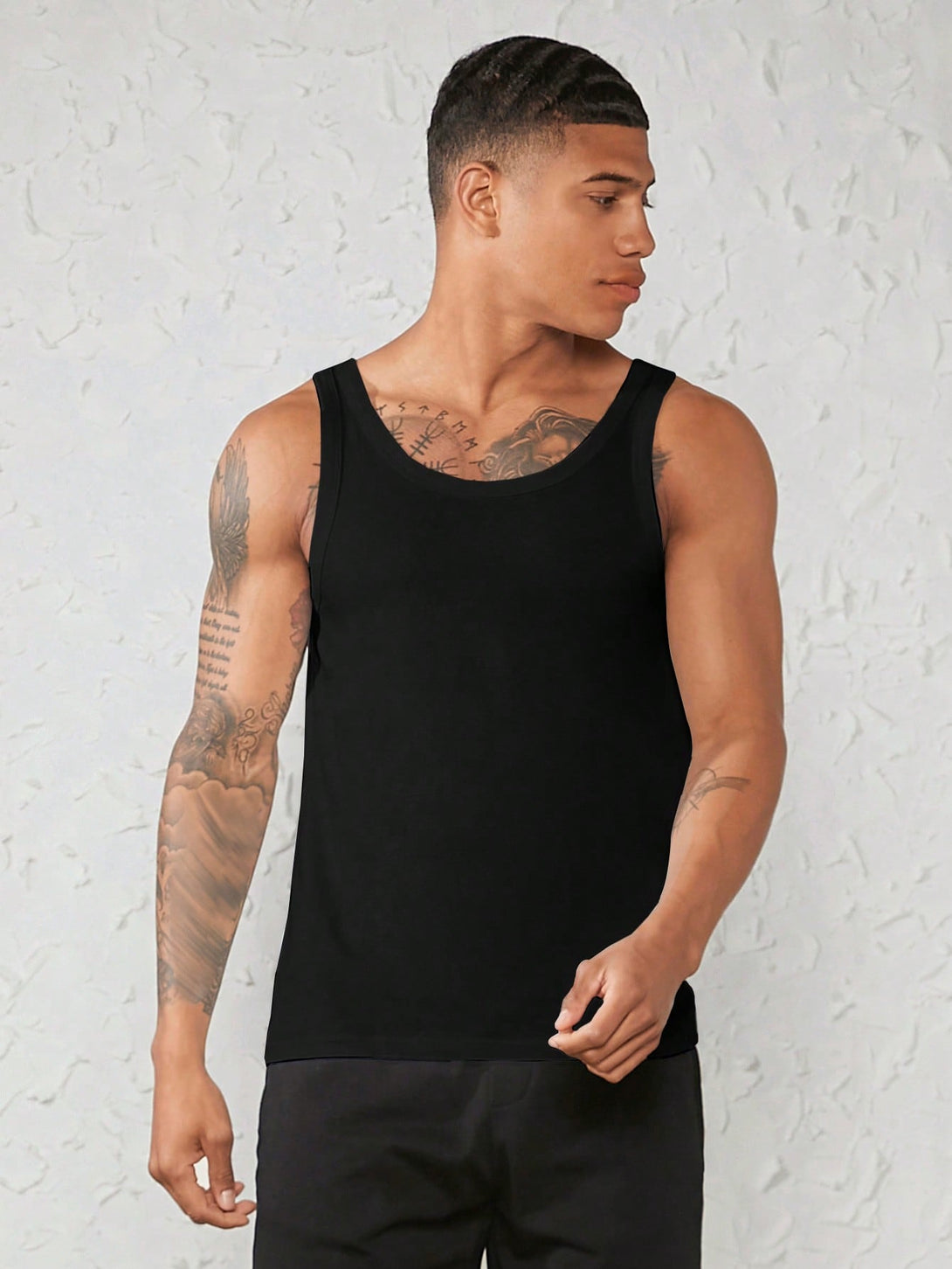 Hombres, Ropa de hombre, Tops para Hombre, Camisetas sin mangas para hombre, OUTFITS LOOKBOOK, 15572852, Negro