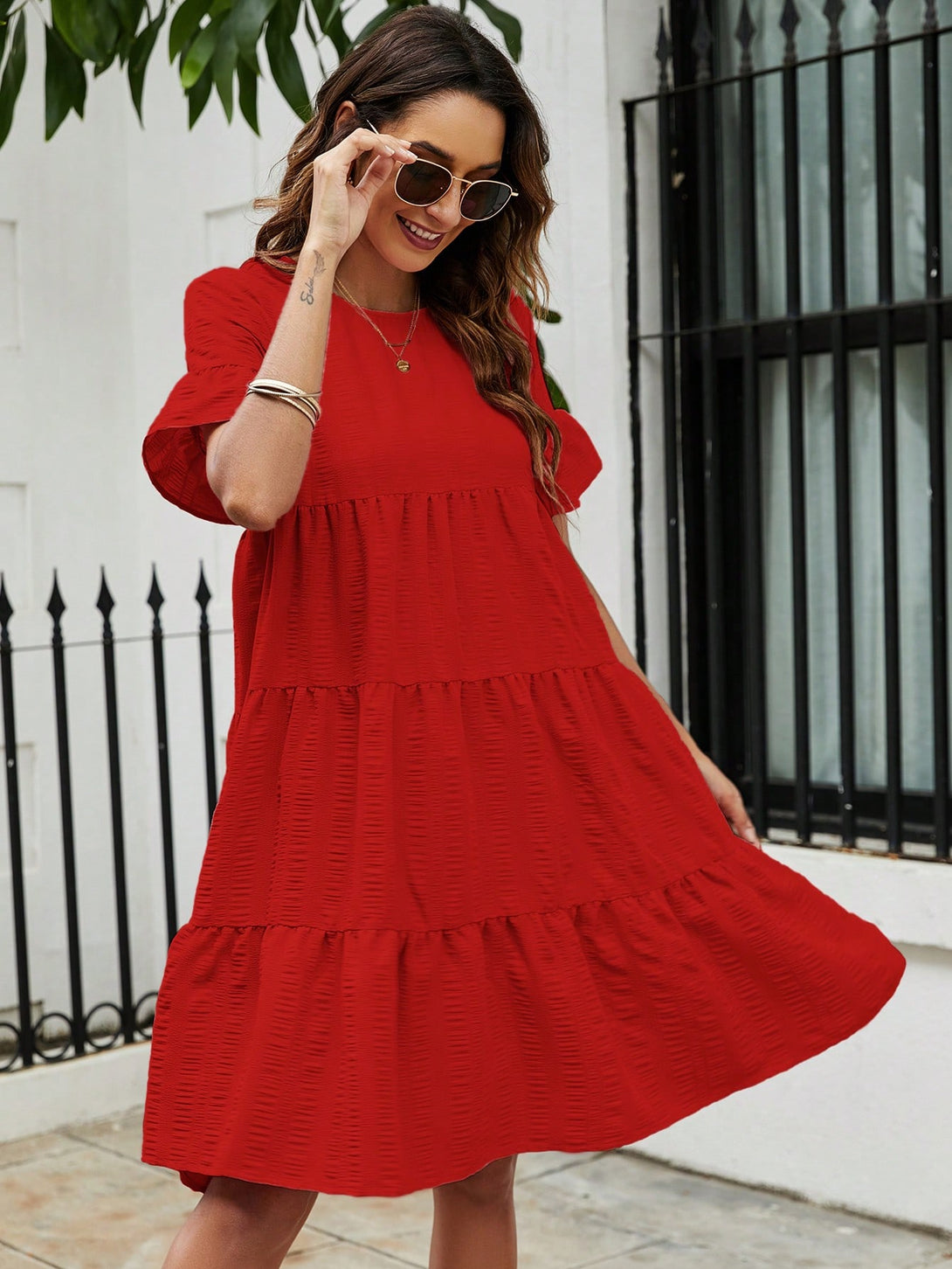 Ropa de Mujer, Ropa de Mujer, Vestidos de mujer, Vestidos cortos de mujer, Rojo