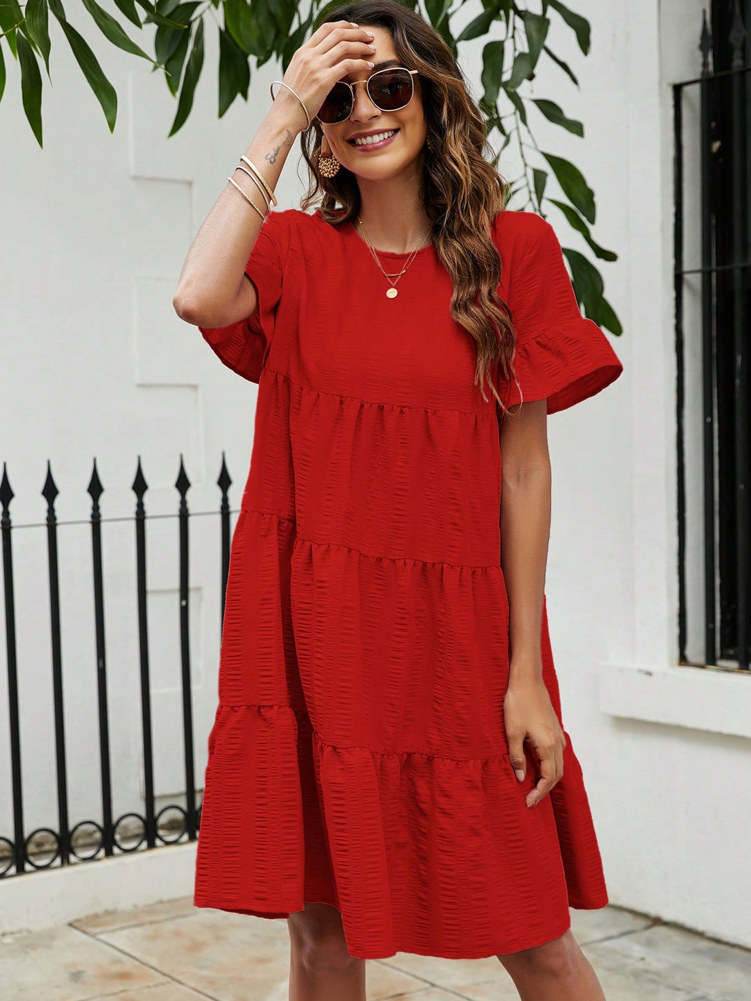 Ropa de Mujer, Ropa de Mujer, Vestidos de mujer, Vestidos cortos de mujer, Rojo