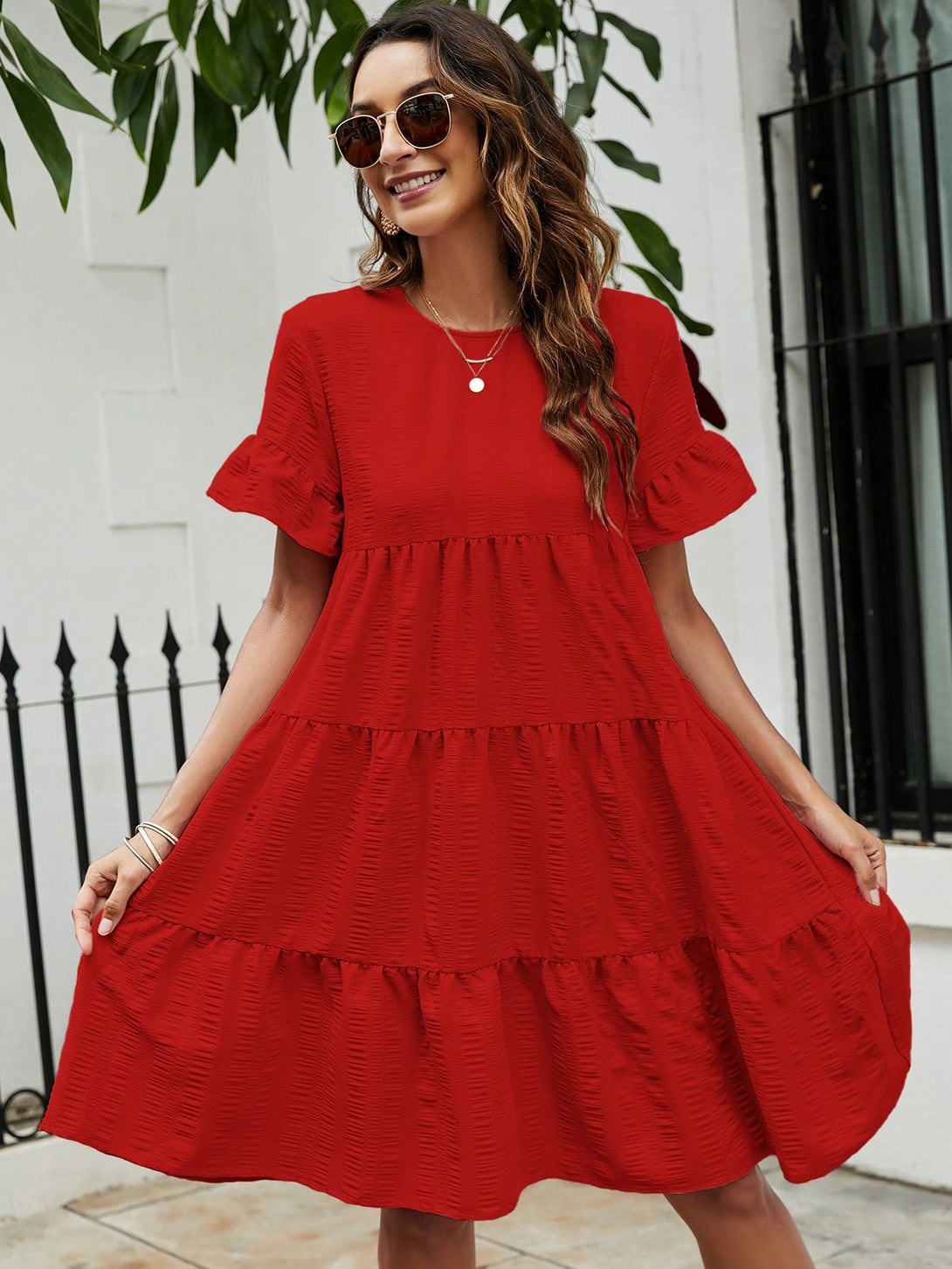 Ropa de Mujer, Ropa de Mujer, Vestidos de mujer, Vestidos cortos de mujer, Rojo