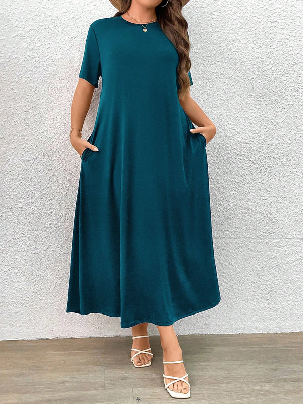 Ropa de Mujer, Ropa de Mujer Plus, Vestidos Tallas Grandes, Agua verde azul