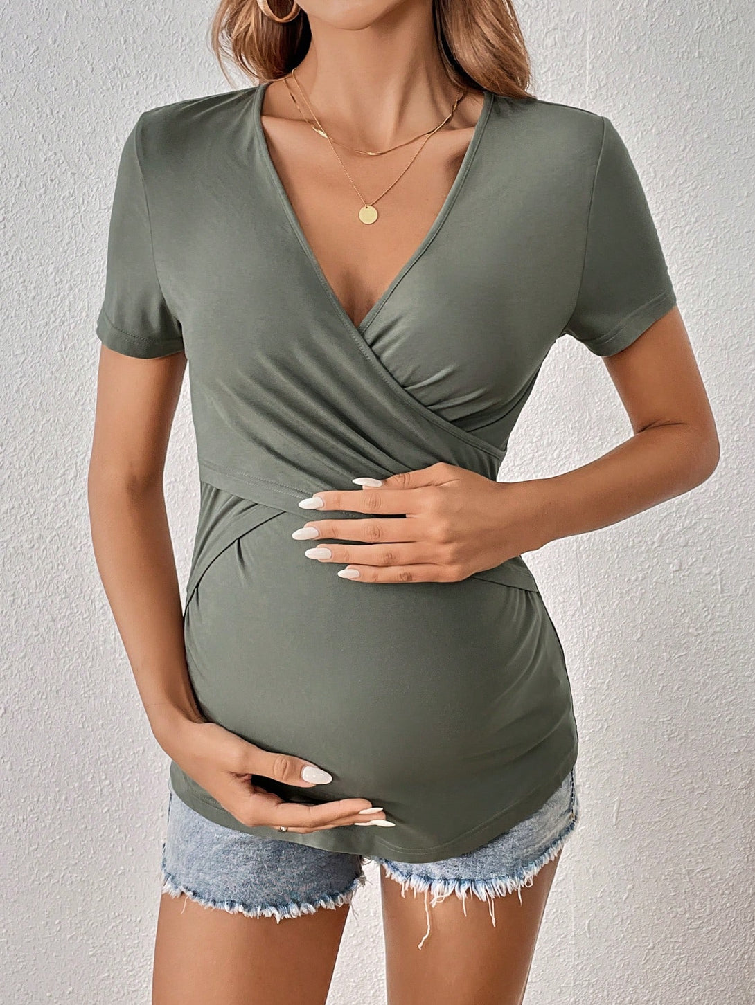 Ropa de Mujer, Ropa Premamá, Tops Premamá, Camisetas premamá, verde menta