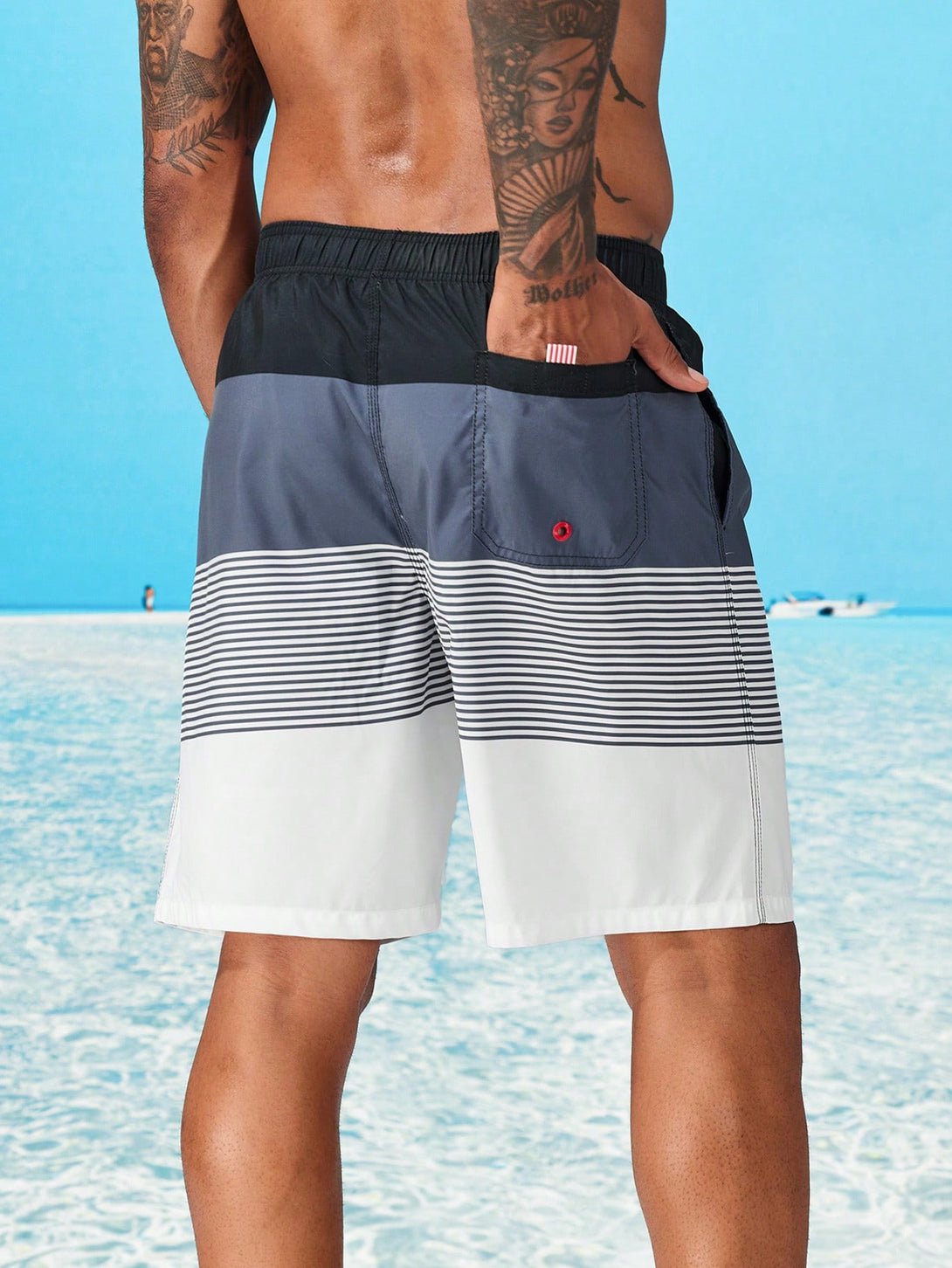 Hombres, Ropa de hombre, Bañador de hombres, Shorts de Playa para Hombre, Conjuntos a Juego, 1120474, Multicolor