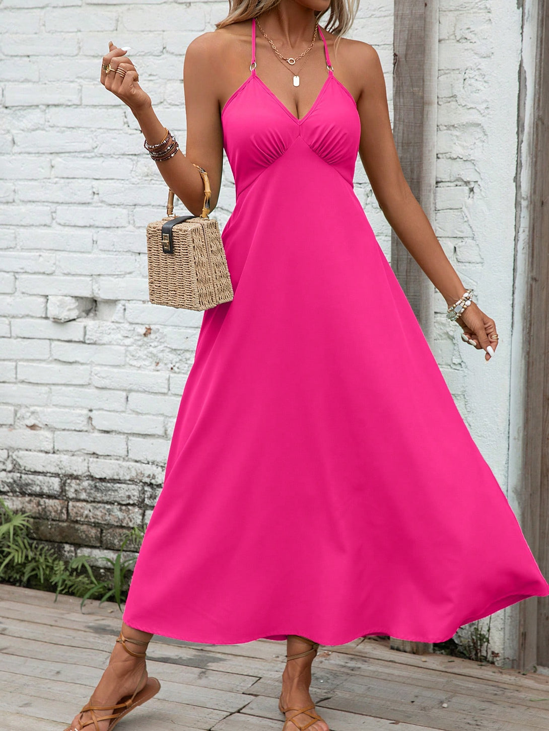 Ropa de Mujer, Ropa de Mujer, Vestidos de mujer, Vestidos midi para mujer, Colección de trajes de mujer, Rosa Fucsia