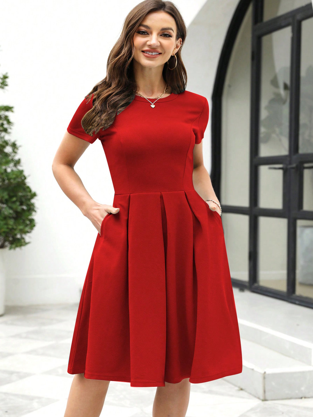 Ropa de Mujer, Ropa de Mujer, Vestidos de mujer, Vestidos cortos de mujer, Colección de trajes de mujer, Rojo