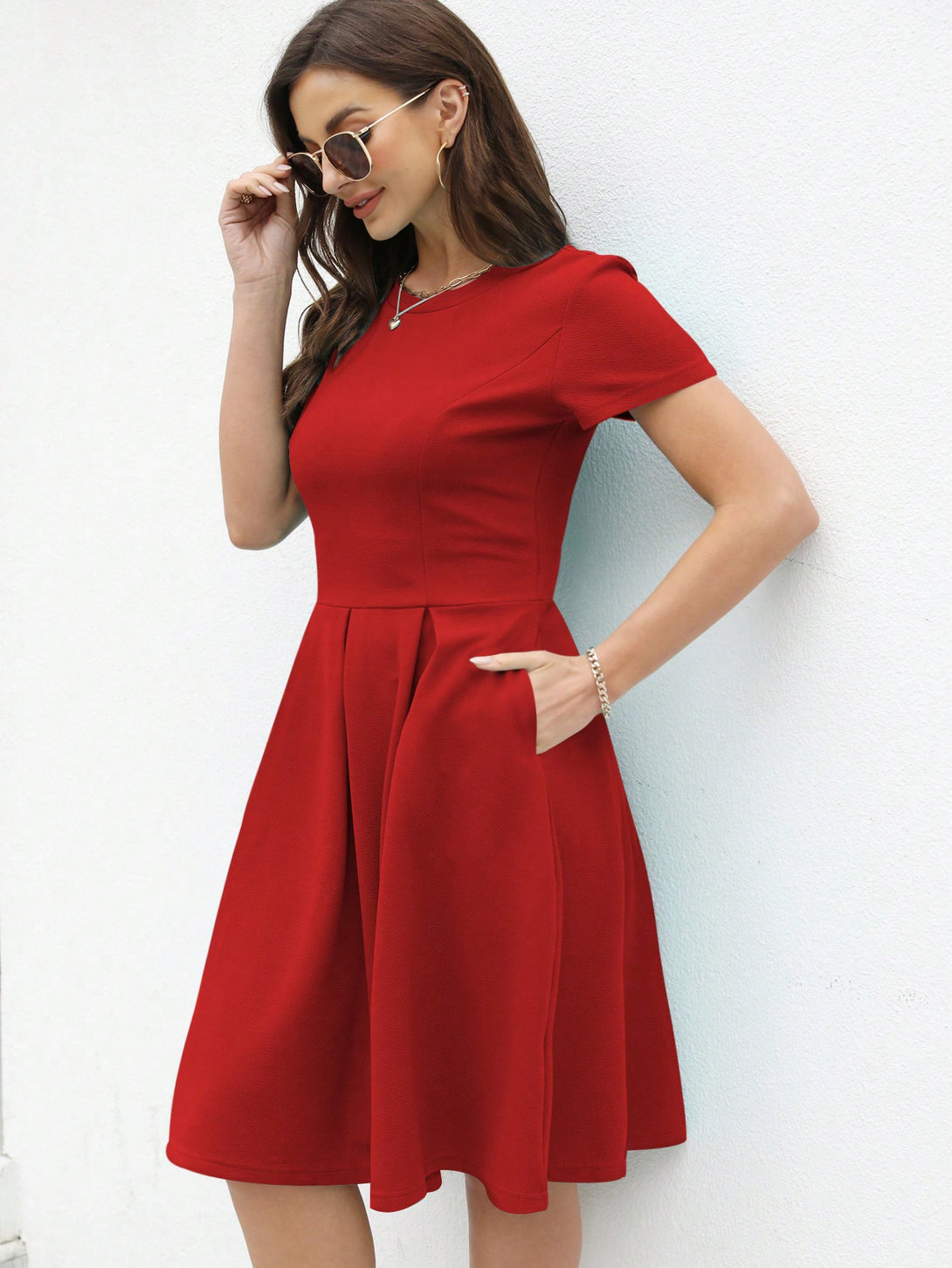 Ropa de Mujer, Ropa de Mujer, Vestidos de mujer, Vestidos cortos de mujer, Colección de trajes de mujer, Rojo