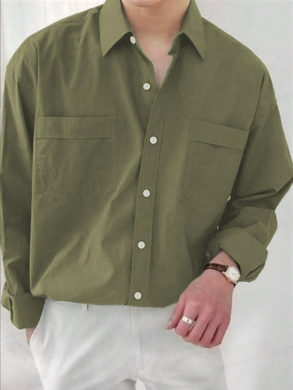 Hombres, Ropa de hombre, Tops para Hombre, Camisas  para hombre, 17394404, Verde militar