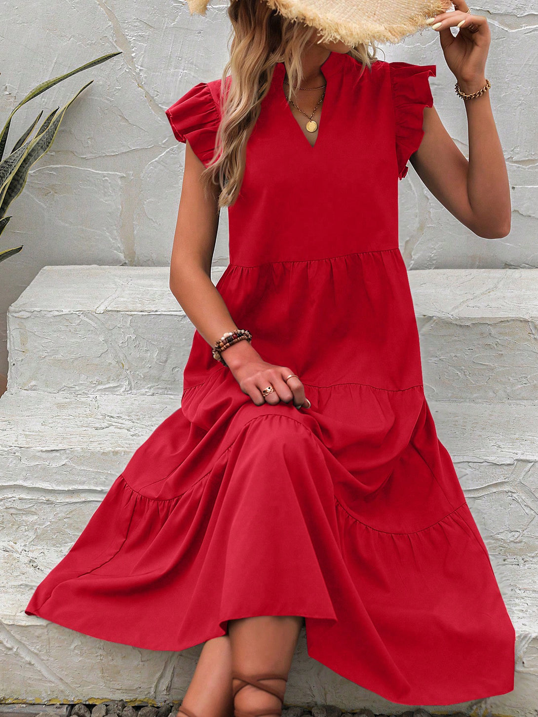 Ropa de Mujer, Ropa de Mujer, Vestidos de mujer, Vestidos midi para mujer, Rojo