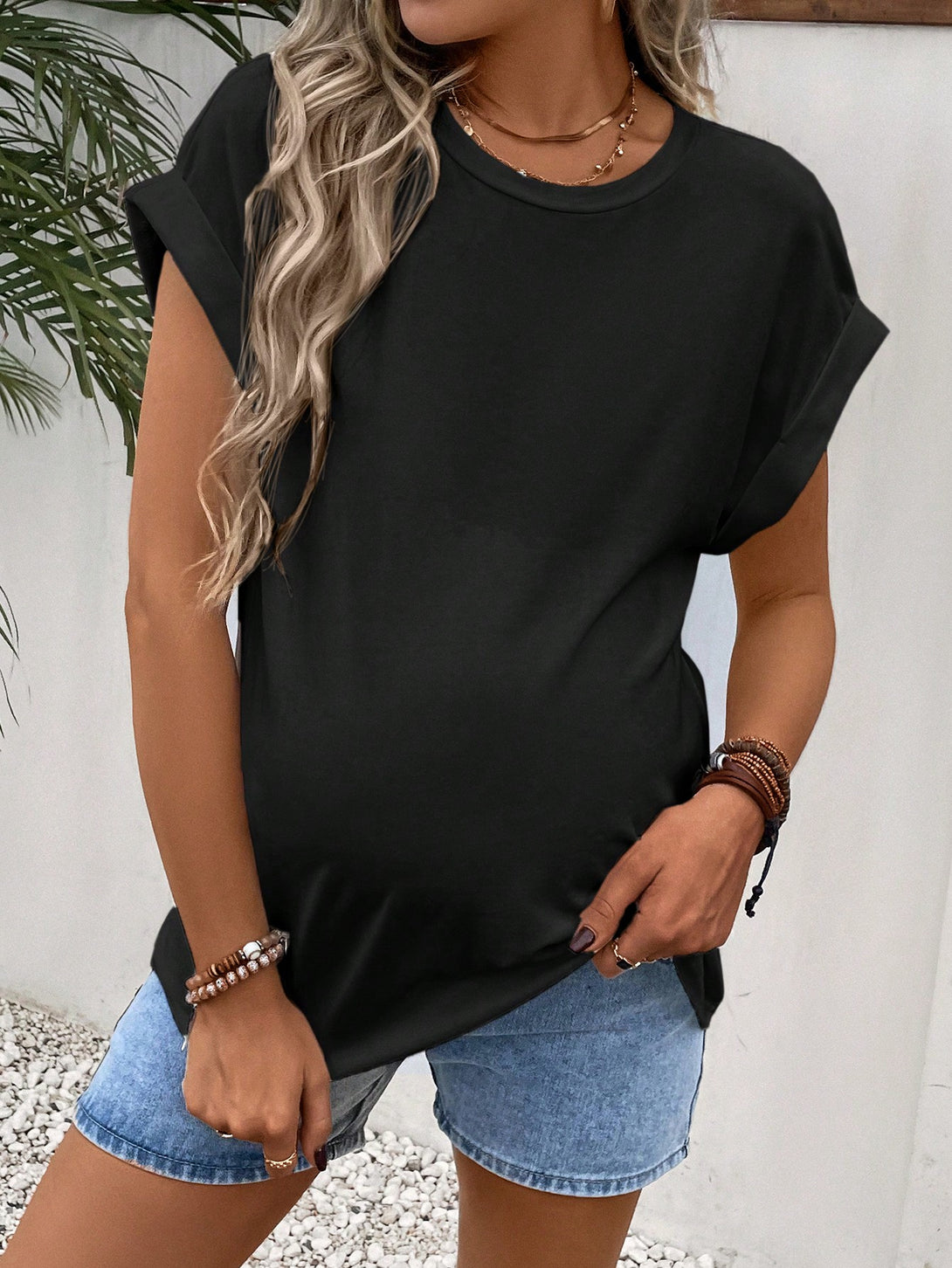 Ropa de Mujer, Ropa Premamá, Tops Premamá, Camisetas premamá, Negro