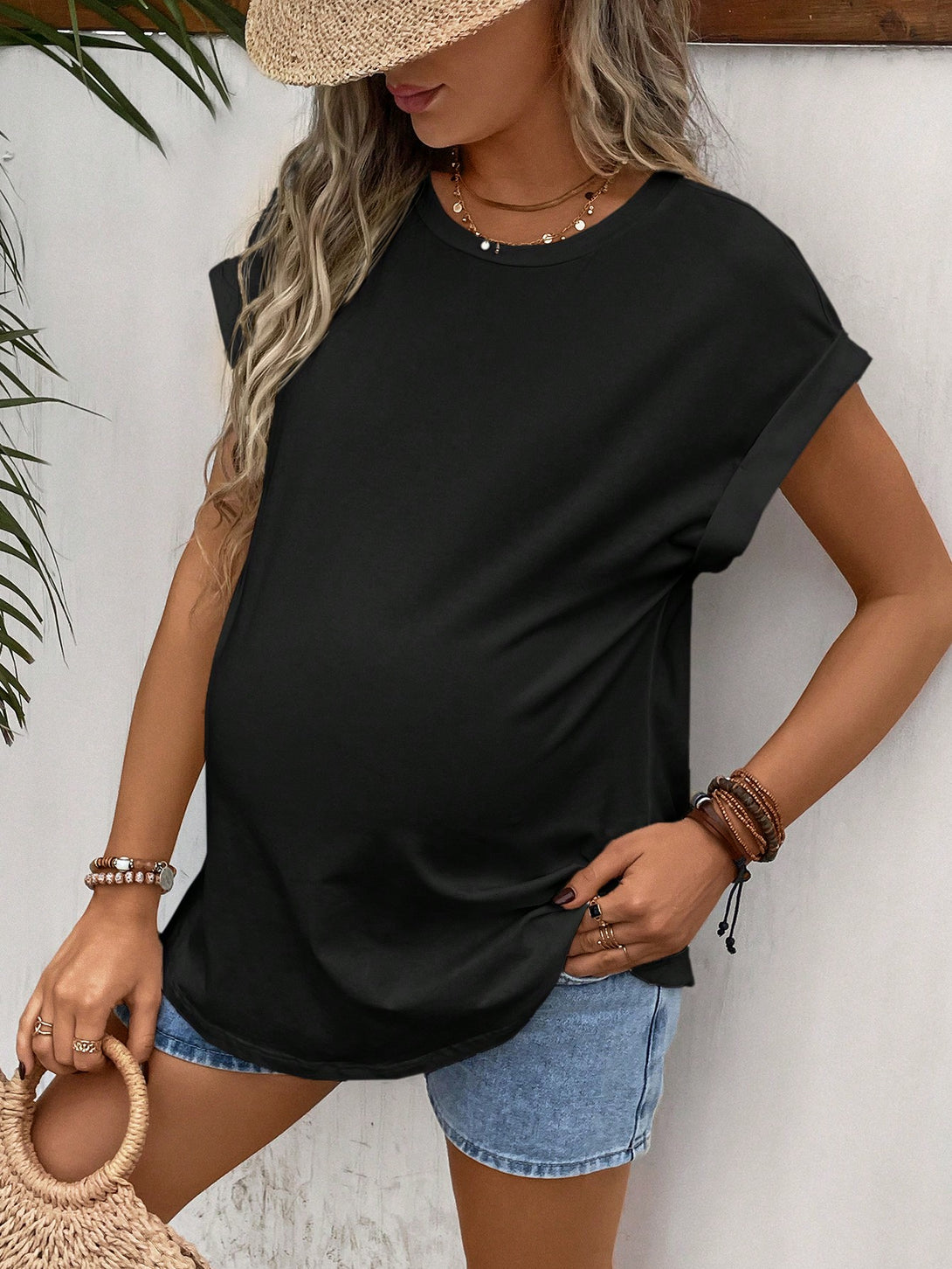 Ropa de Mujer, Ropa Premamá, Tops Premamá, Camisetas premamá, Negro