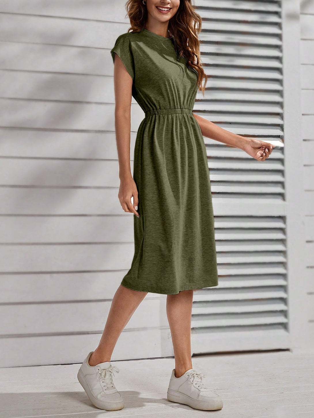 Ropa de Mujer, Ropa de Mujer, Vestidos de mujer, Vestidos midi para mujer, Verde militar