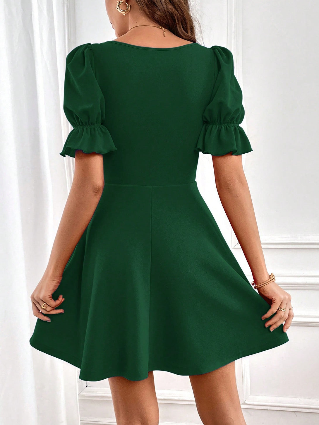 Ropa de Mujer, Ropa de Mujer, Vestidos de mujer, Vestidos cortos de mujer, Verde Oscuro