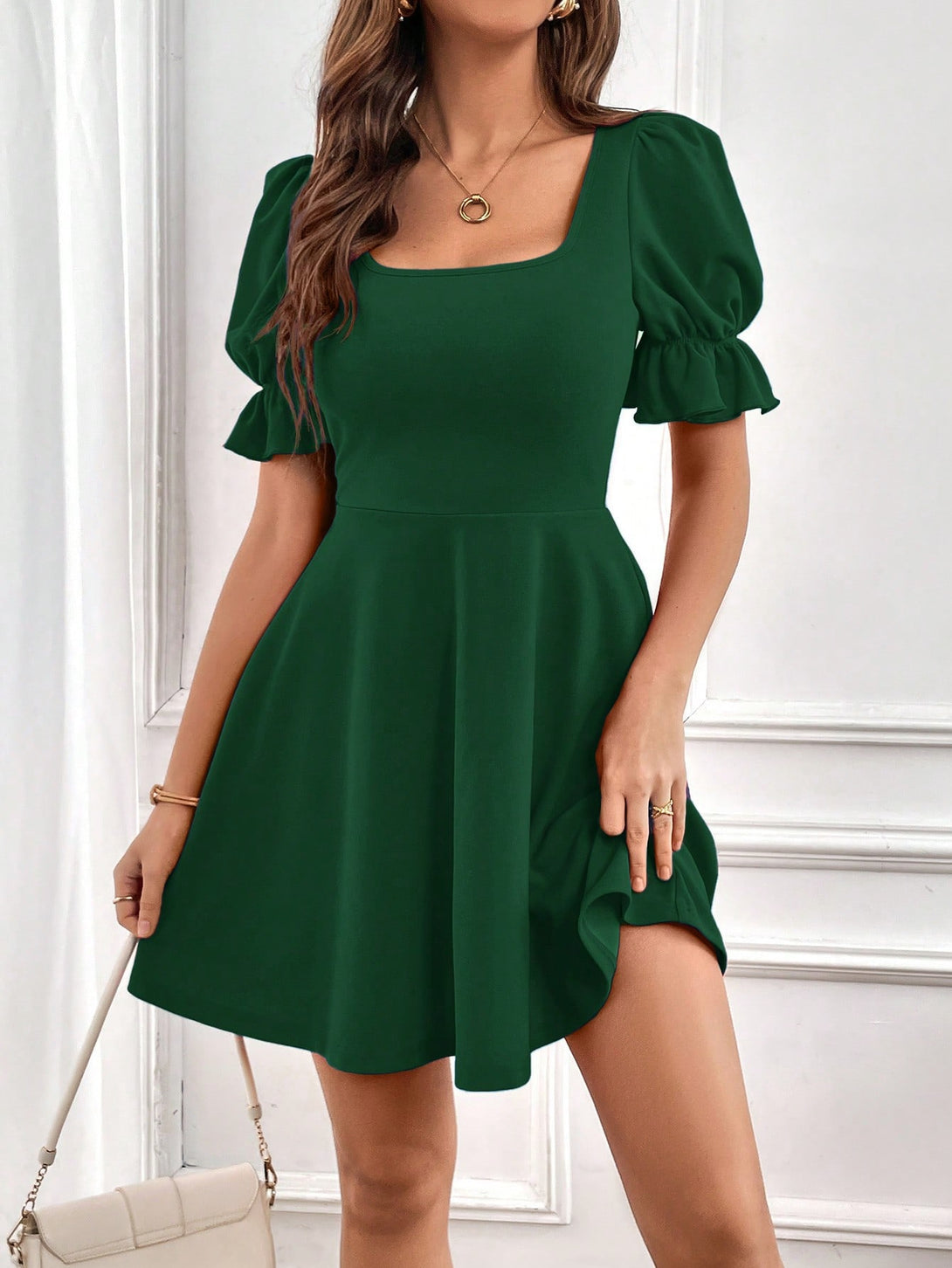 Ropa de Mujer, Ropa de Mujer, Vestidos de mujer, Vestidos cortos de mujer, Verde Oscuro