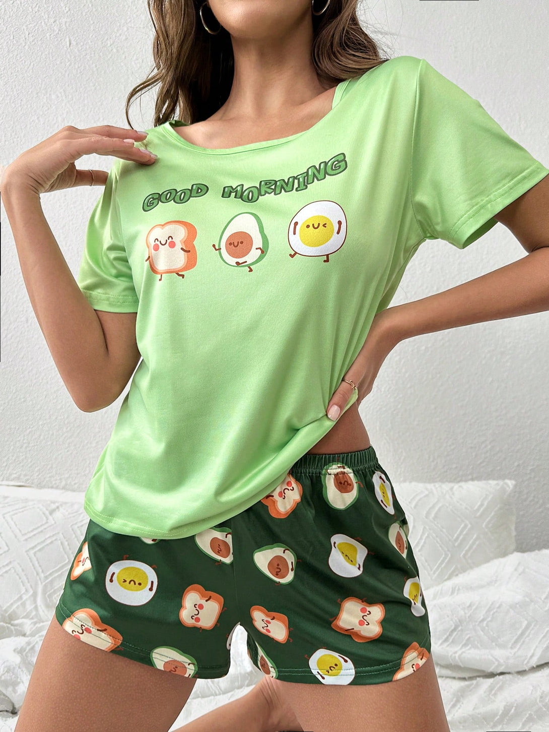 Ropa Interior y Ropa de Dormir, Pijama & Ropa de Descanso de Mujer, Ropa de Dormir para Mujeres, Sets de Pijamas de Mujer, COUPLE LOOKBOOK, 18119880, Verde