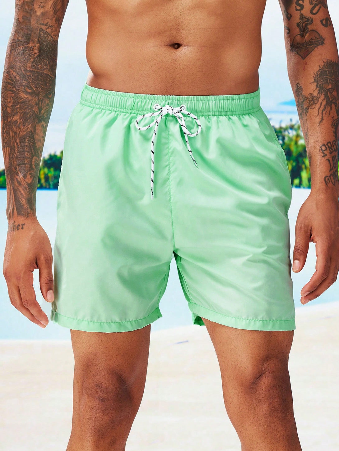 Hombres, Ropa de hombre, Bañador de hombres, Shorts de Playa para Hombre, 18401363, verde menta