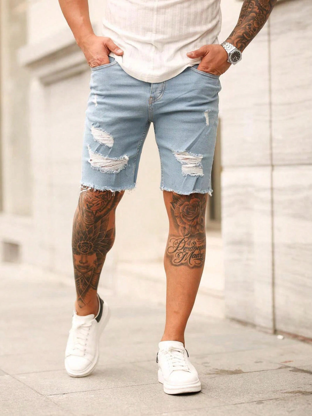 Hombres, Ropa de hombre, Mezclilla para hombre, Shorts mezclilla hombre, OUTFITS LOOKBOOK, 2290495, Lavado ligero