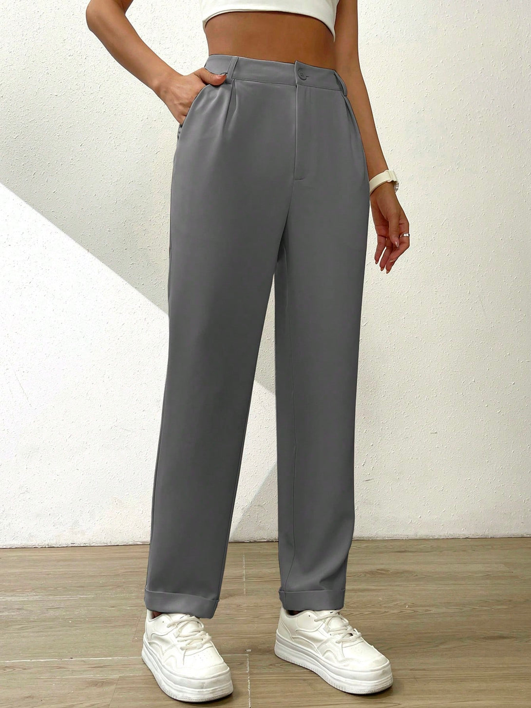 Ropa de Mujer, Ropa de Mujer, Bottoms de Mujer, Pantalones de Mujer, Colección de trajes de mujer, Gris