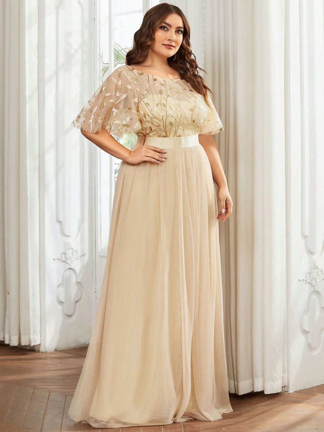 Ropa de Mujer, Bodas & Eventos, Boda Mujer Plus, Vestidos de Dama de Honor en Tallas Grandes, , Champán