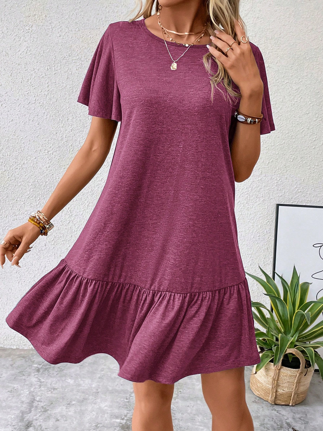 Ropa de Mujer, Ropa de Mujer, Vestidos de mujer, Vestidos cortos de mujer, Colección de trajes de mujer, Rojo violeta