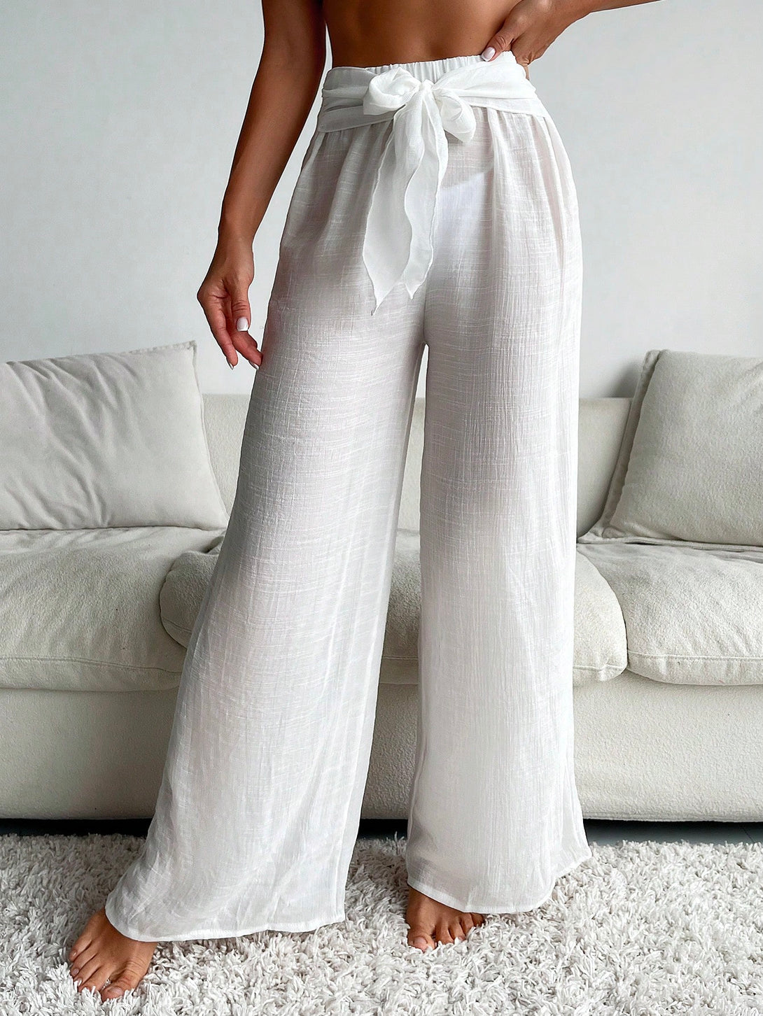 Ropa de Mujer, Ropa de Playa para Mujer, Pareos para Mujer, Colección de trajes de mujer, 20096428, Blanco
