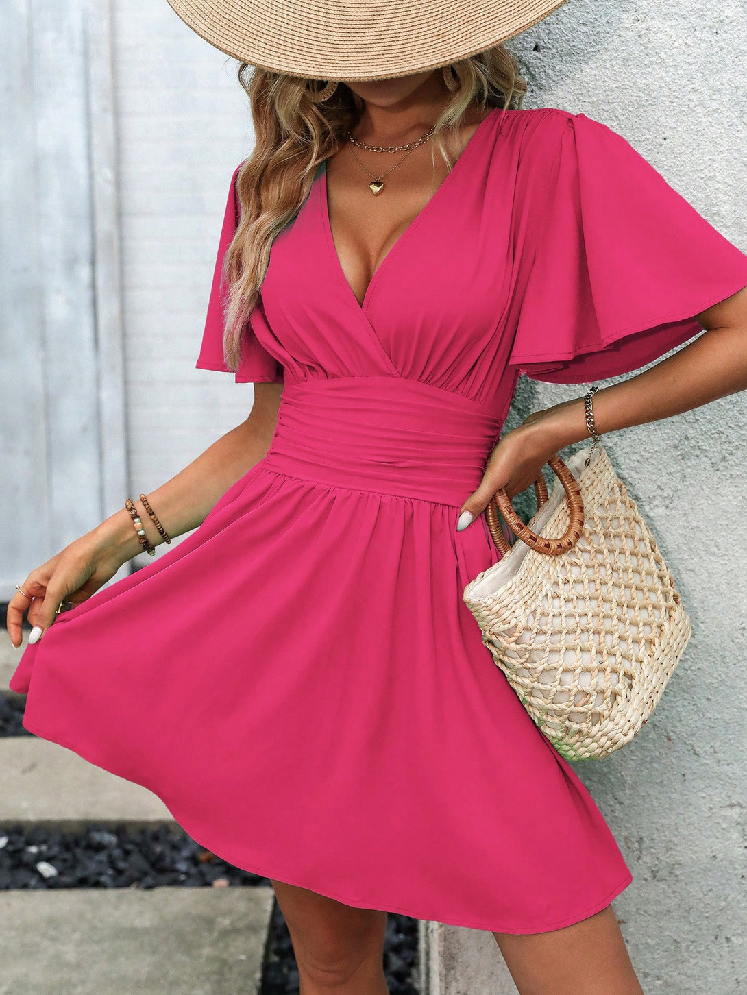 Ropa de Mujer, Ropa de Mujer, Vestidos de mujer, Vestidos cortos de mujer, Rosa Fucsia