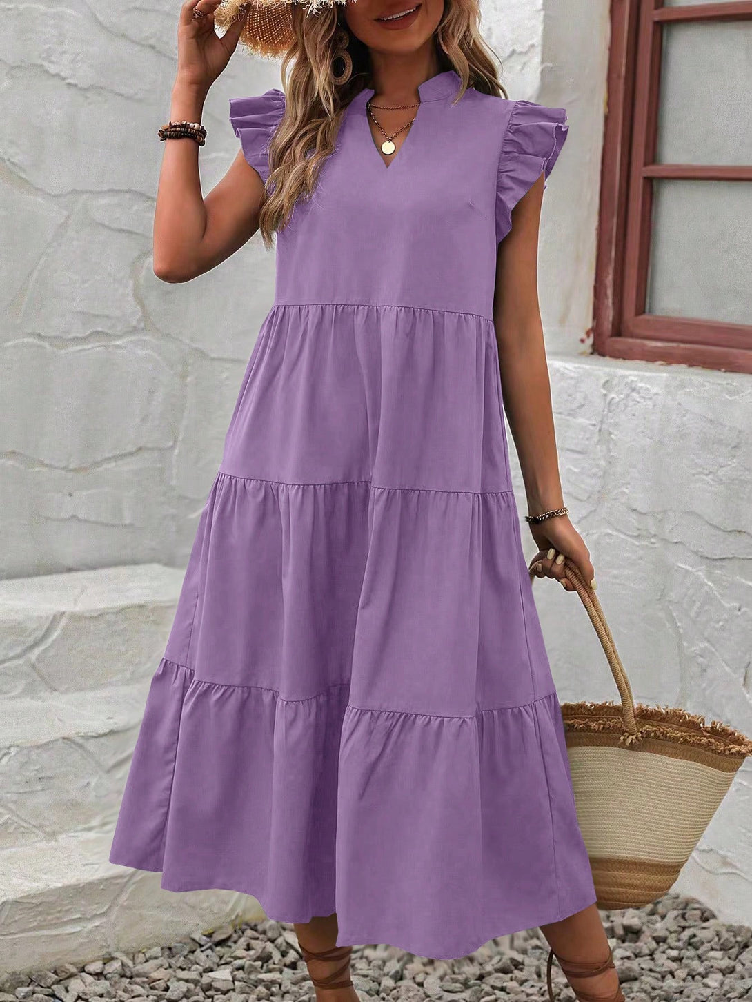 Ropa de Mujer, Ropa de Mujer, Vestidos de mujer, Vestidos midi para mujer, Morado