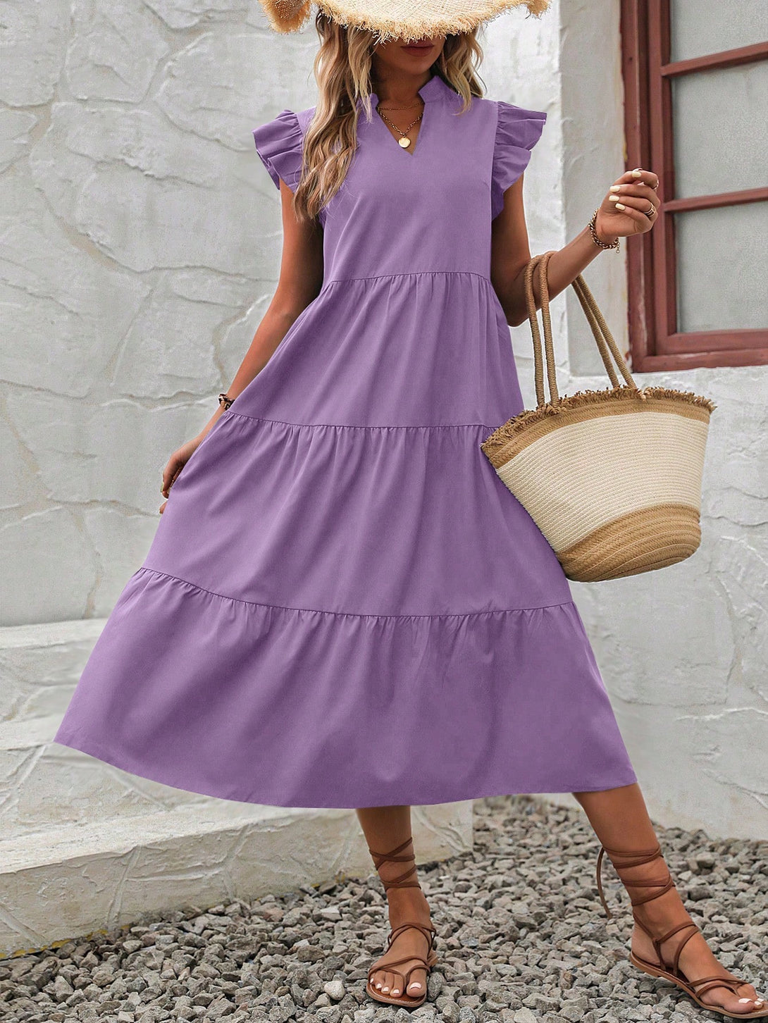 Ropa de Mujer, Ropa de Mujer, Vestidos de mujer, Vestidos midi para mujer, Morado