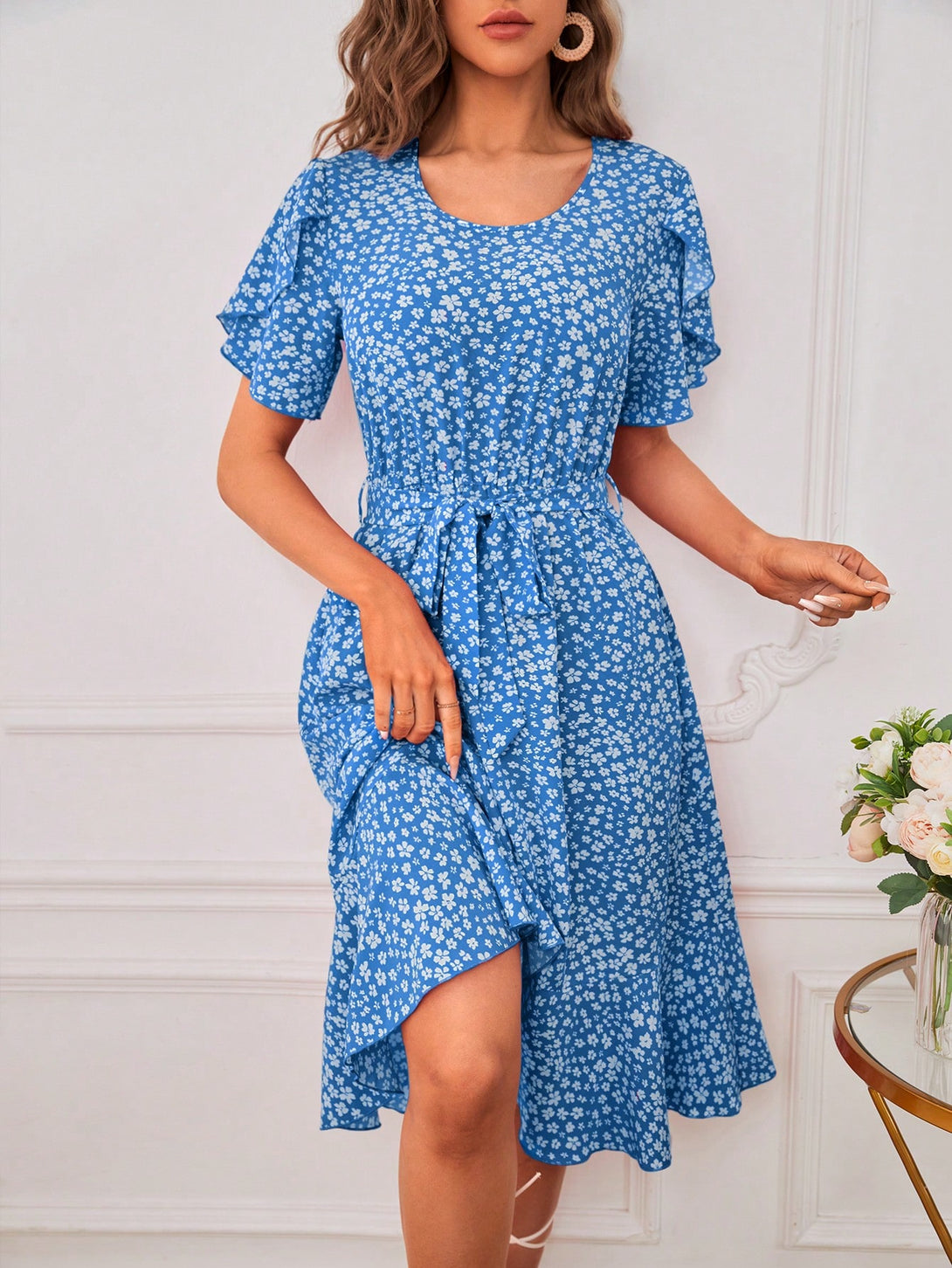 Ropa de Mujer, Ropa de Mujer, Vestidos de mujer, Vestidos midi para mujer, Colección de trajes de mujer, Azul y blanco