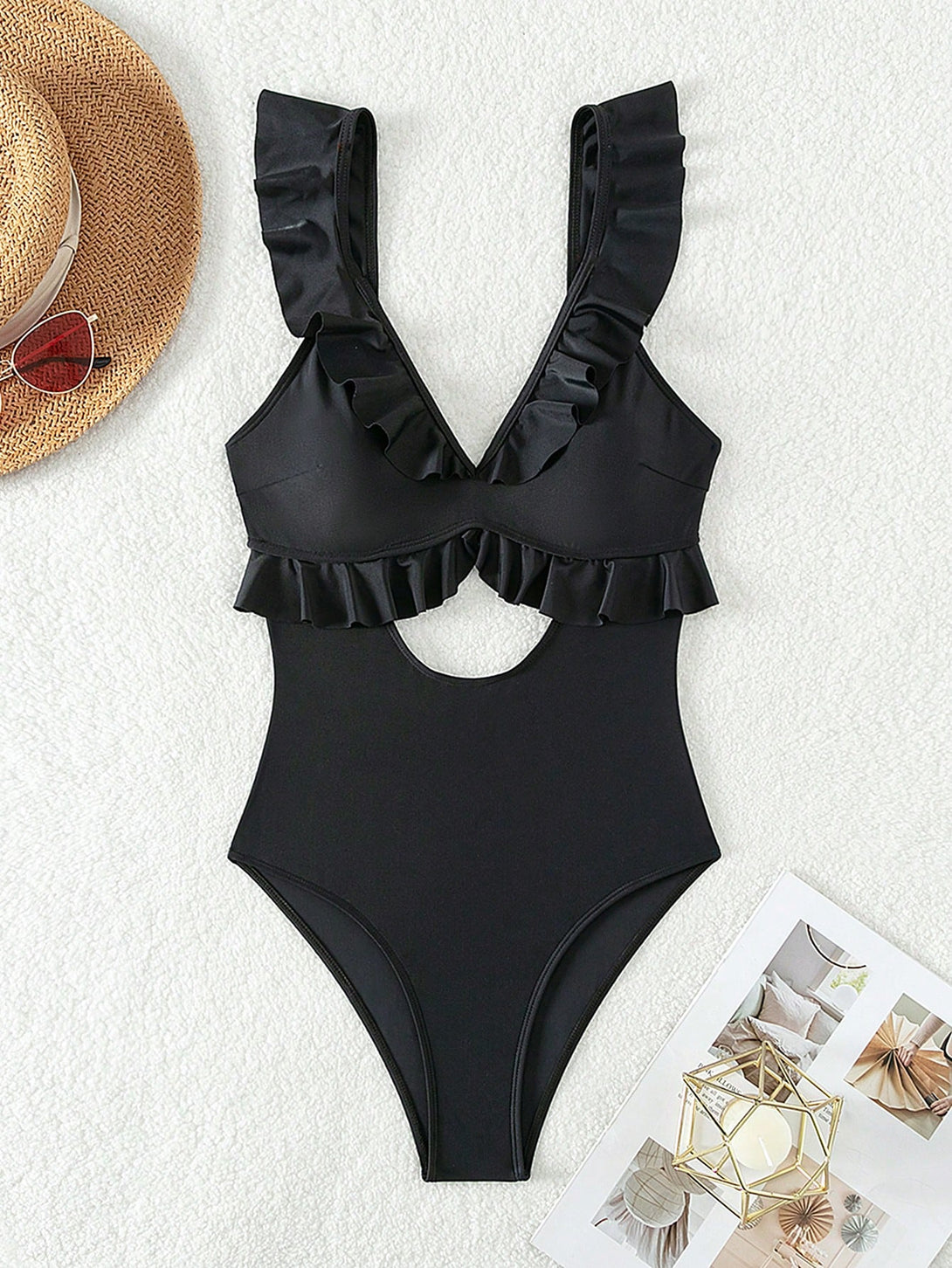 Ropa de Mujer, Ropa de Playa para Mujer, Bañadores de una pieza para Mujer, Colección de trajes de mujer, 21356923, Negro